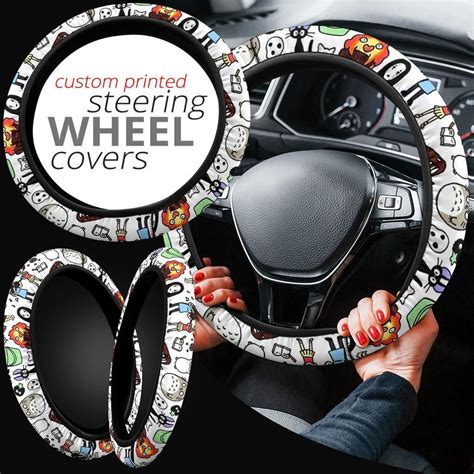 custom printed steering wheel cover